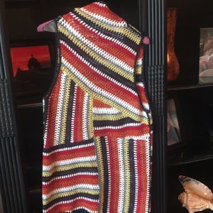 Knit long sweater vest